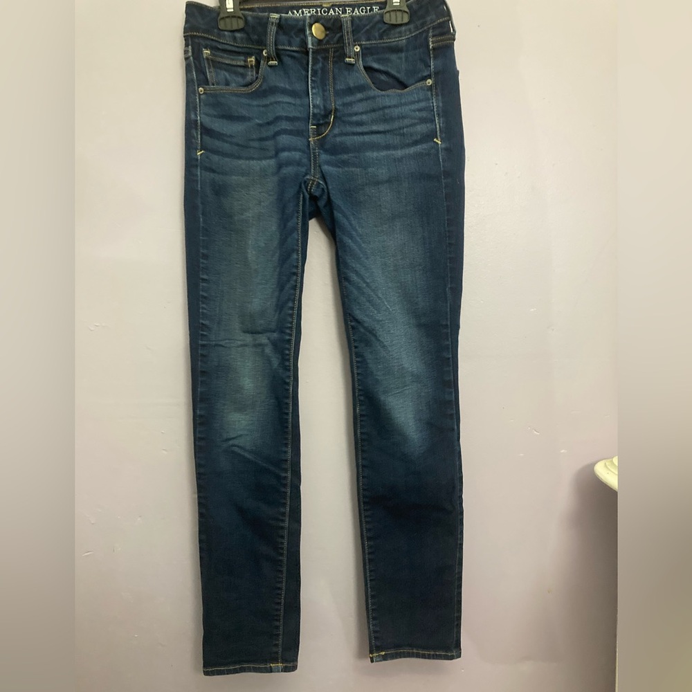 American Eagle Outfitters Women's Dark Blue Skinny Jeans
